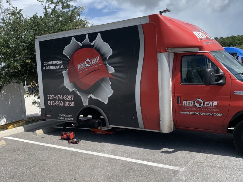 Commercial tire job on a service company's box truck