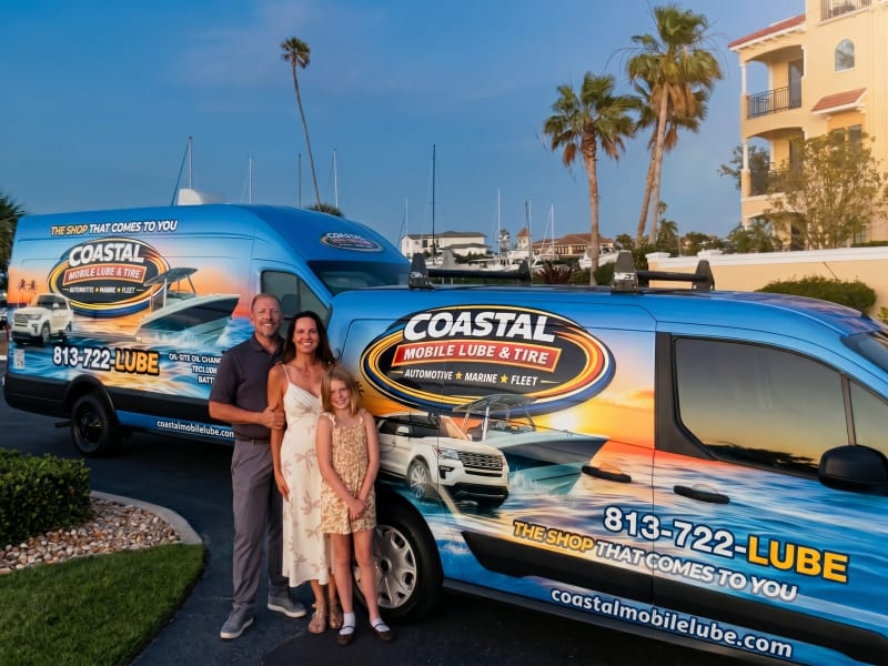 Jason Binder and family at Coastal Mobile Lube