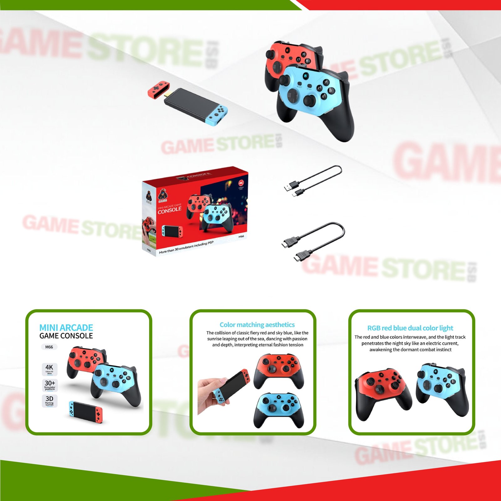SJGAM M66 Mini Arcade Game Console box packaging
