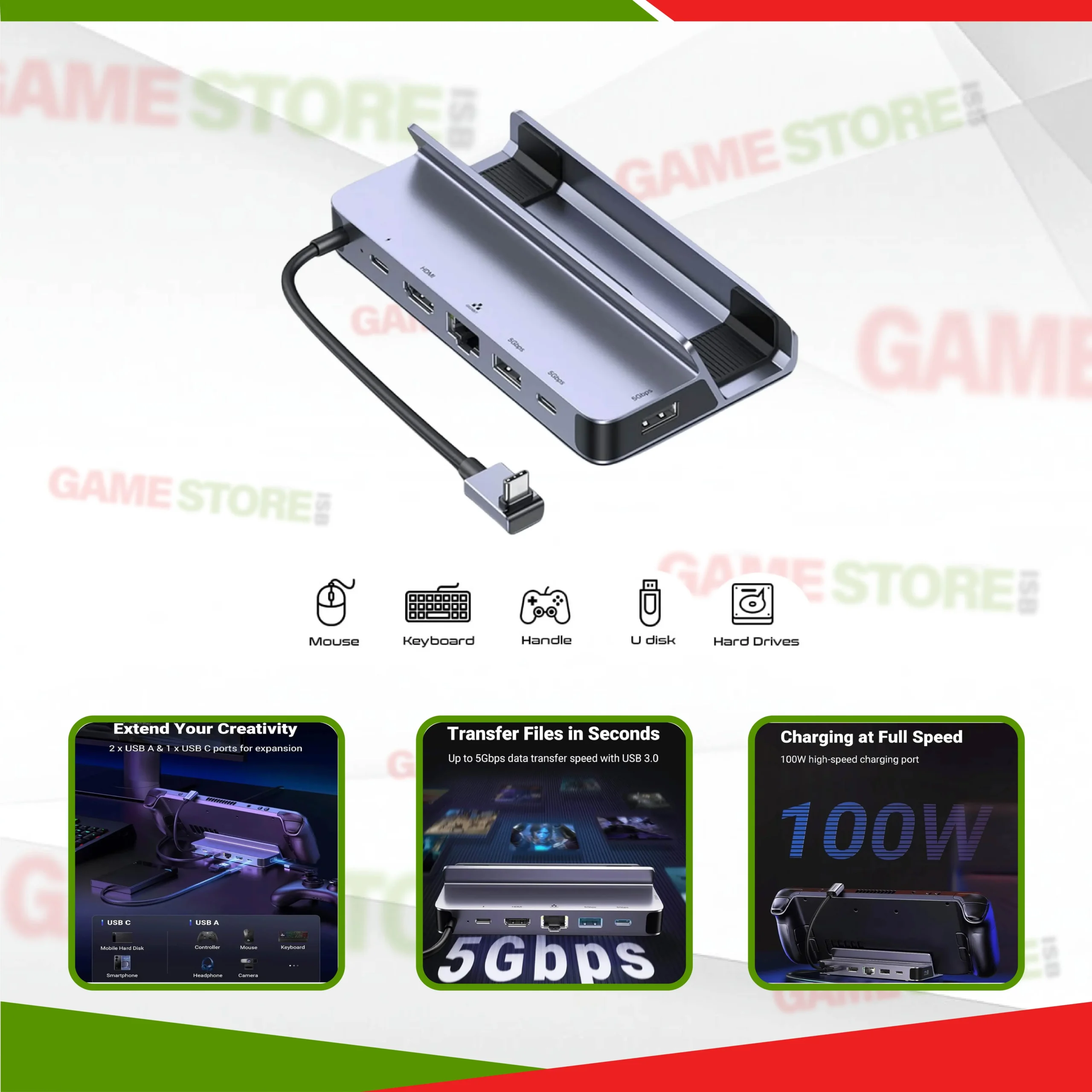 UGREEN Steam Deck Dock compatible USB-C devicesc