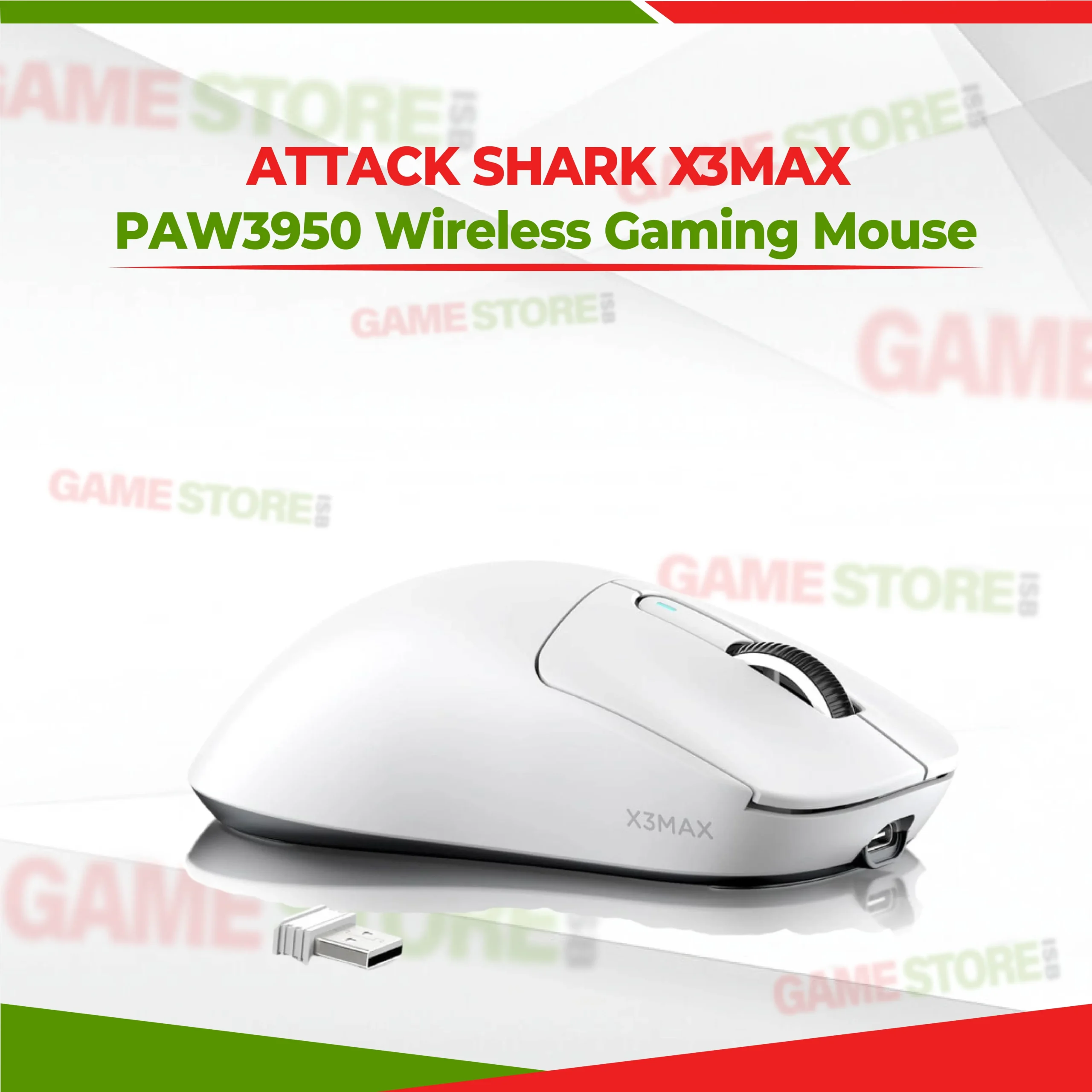 ATTACK SHARK X3MAX PAW3950 Wireless Gaming Mouse front view