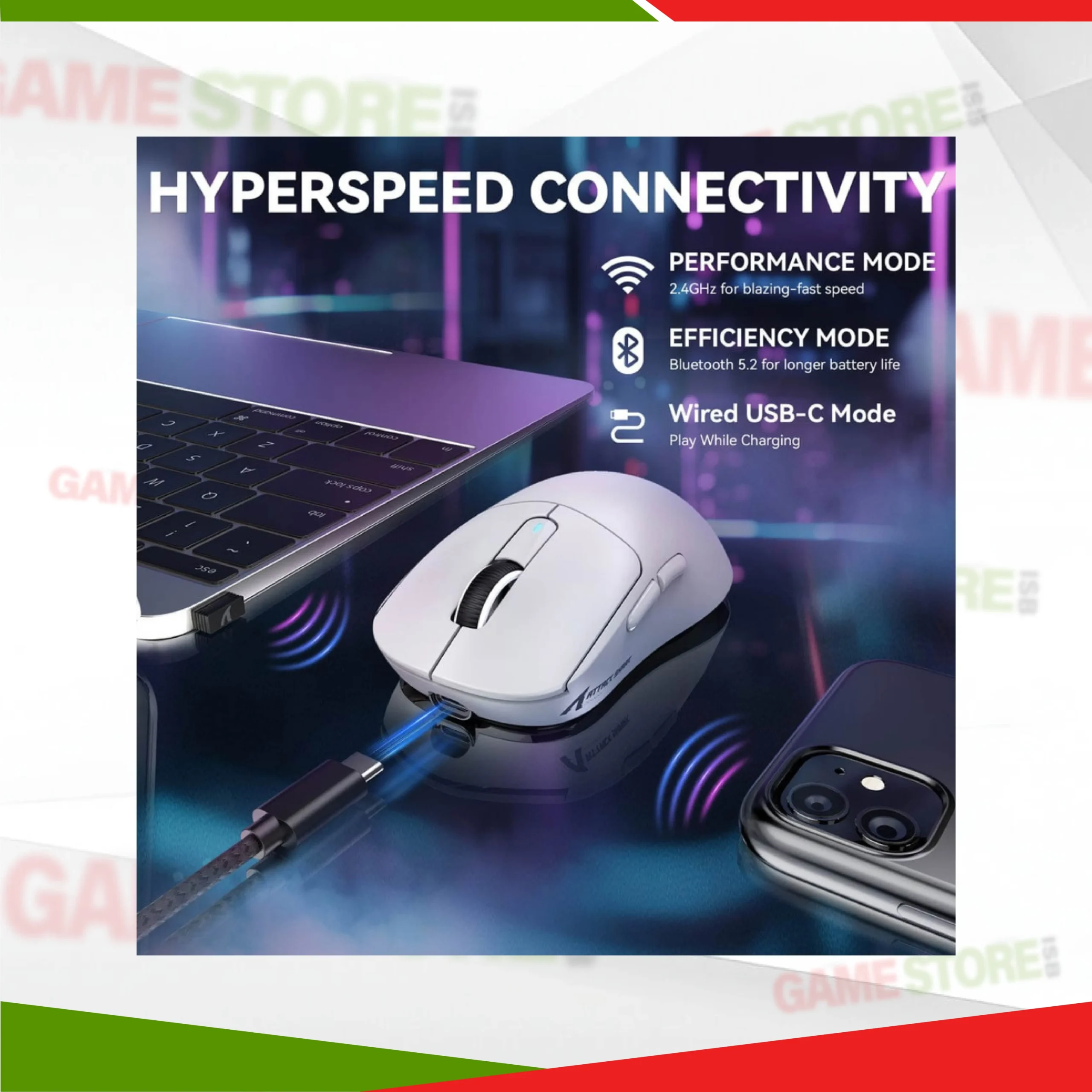 ATTACK SHARK X3MAX Wireless Gaming Mouse top button layout