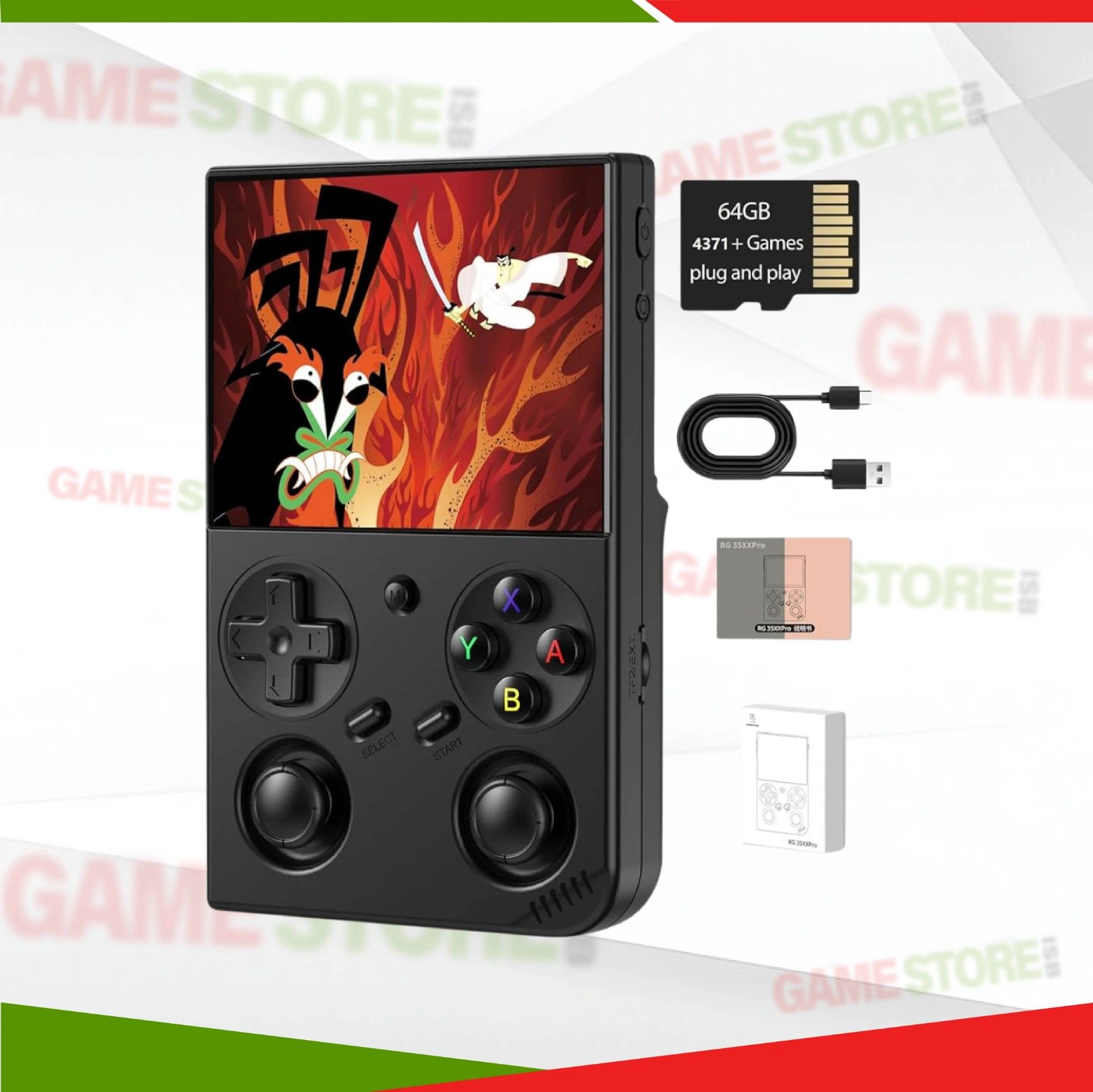 Anbernic RG35XX Pro retro handheld game console with dual analog sticks and IPS screen