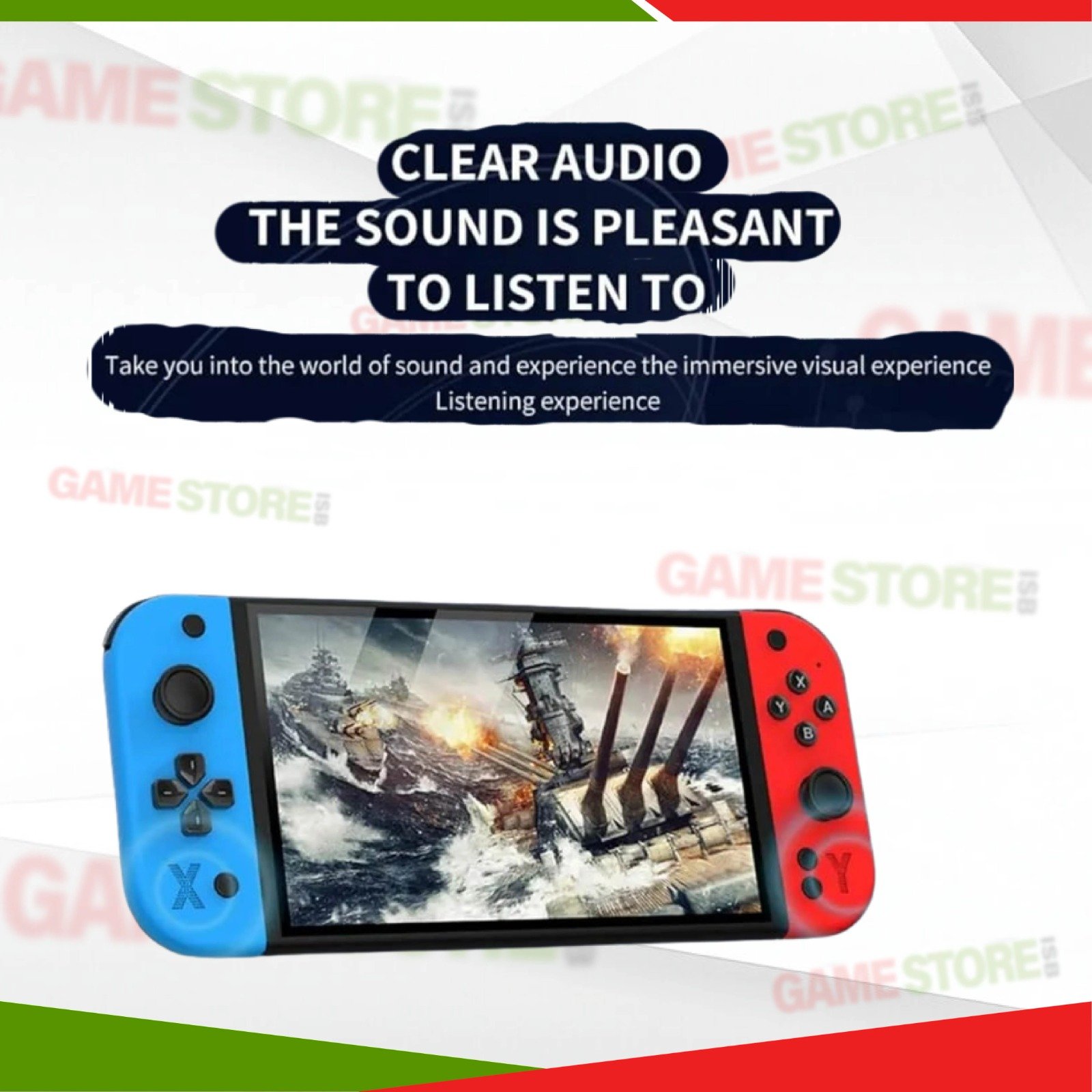 G90 7 inch retro handheld game console for PSP and PS1 games with dual analog sticks