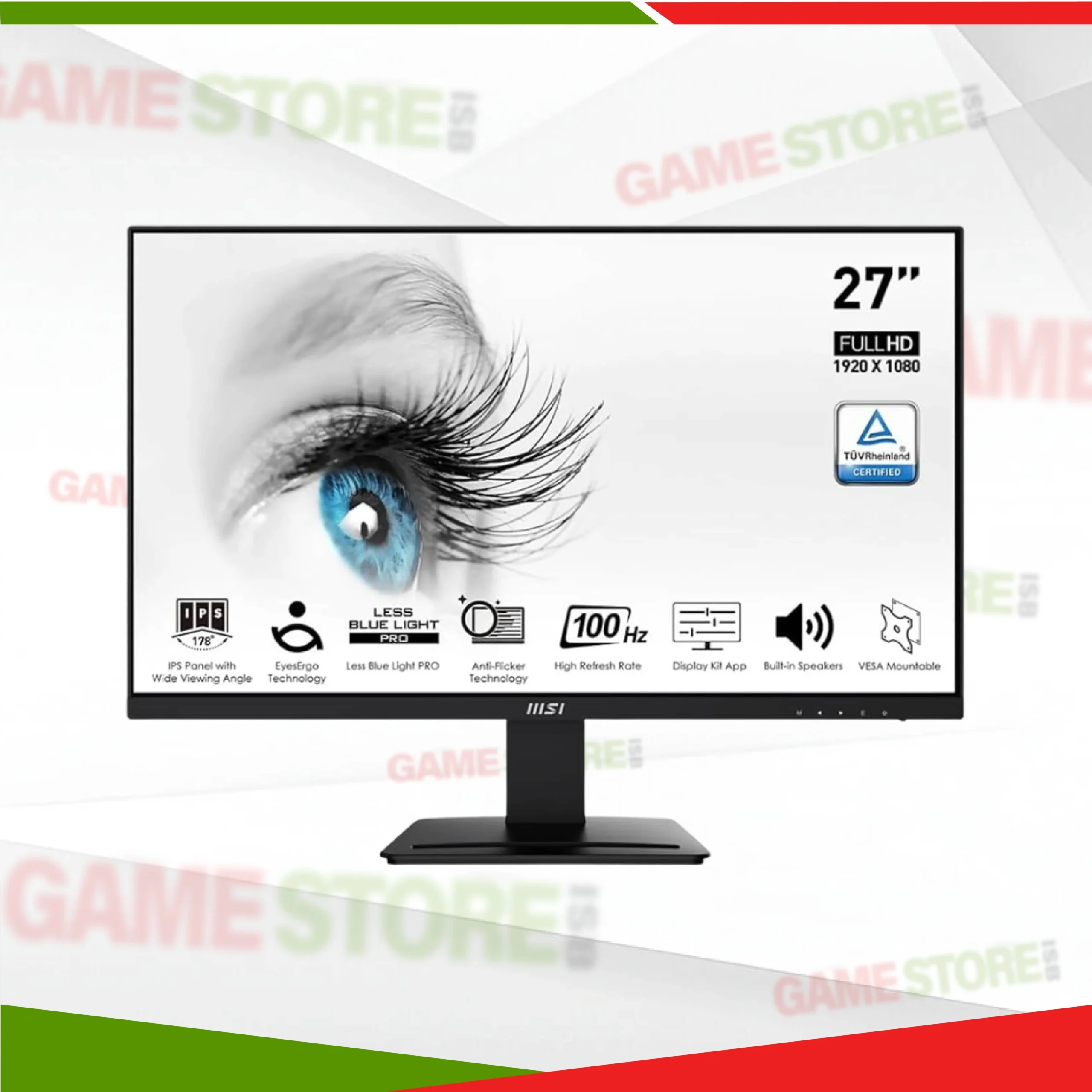 MSI PRO MP273U ergonomic adjustable monitor side view
