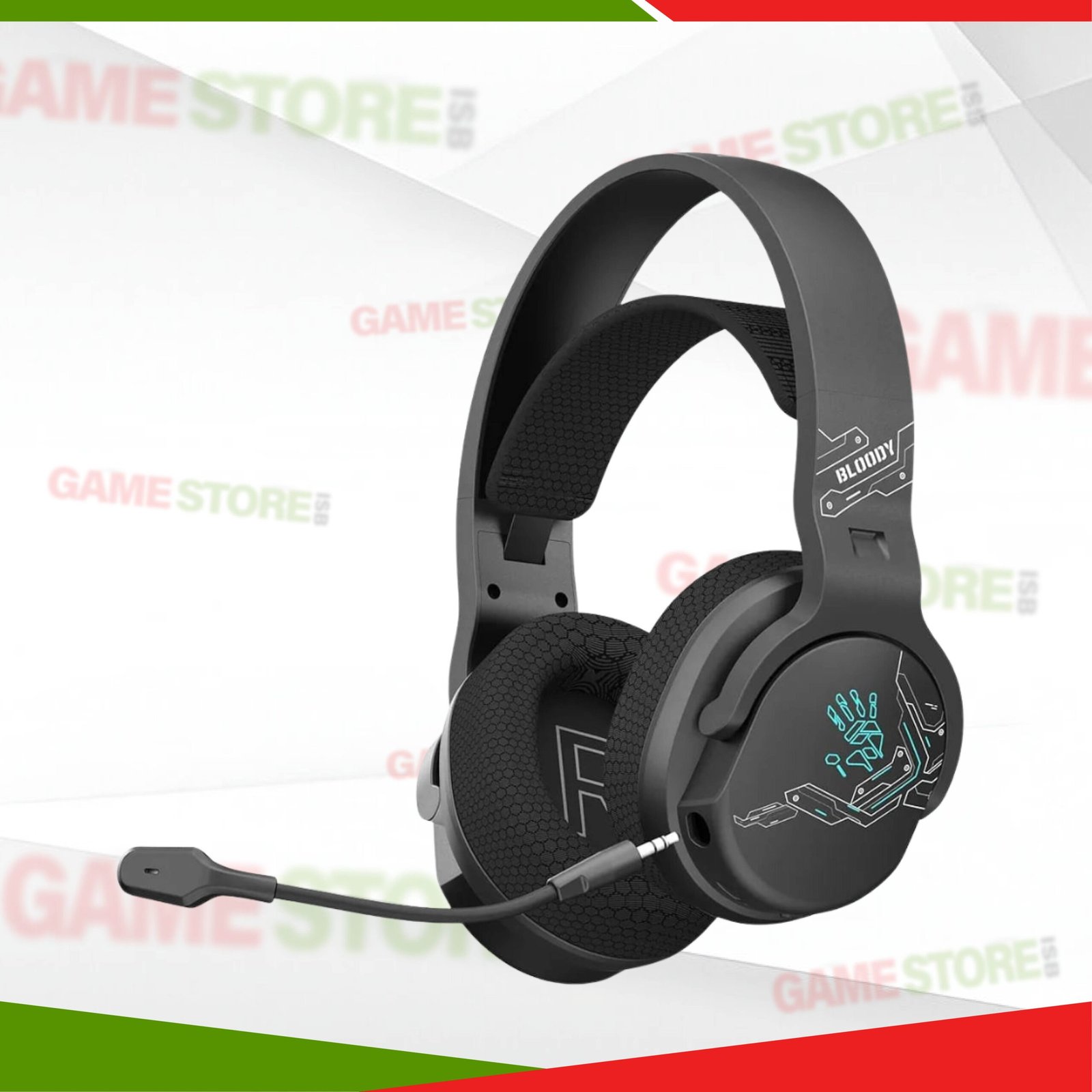 GR370 wireless headset close-up of control buttons and wireless interface