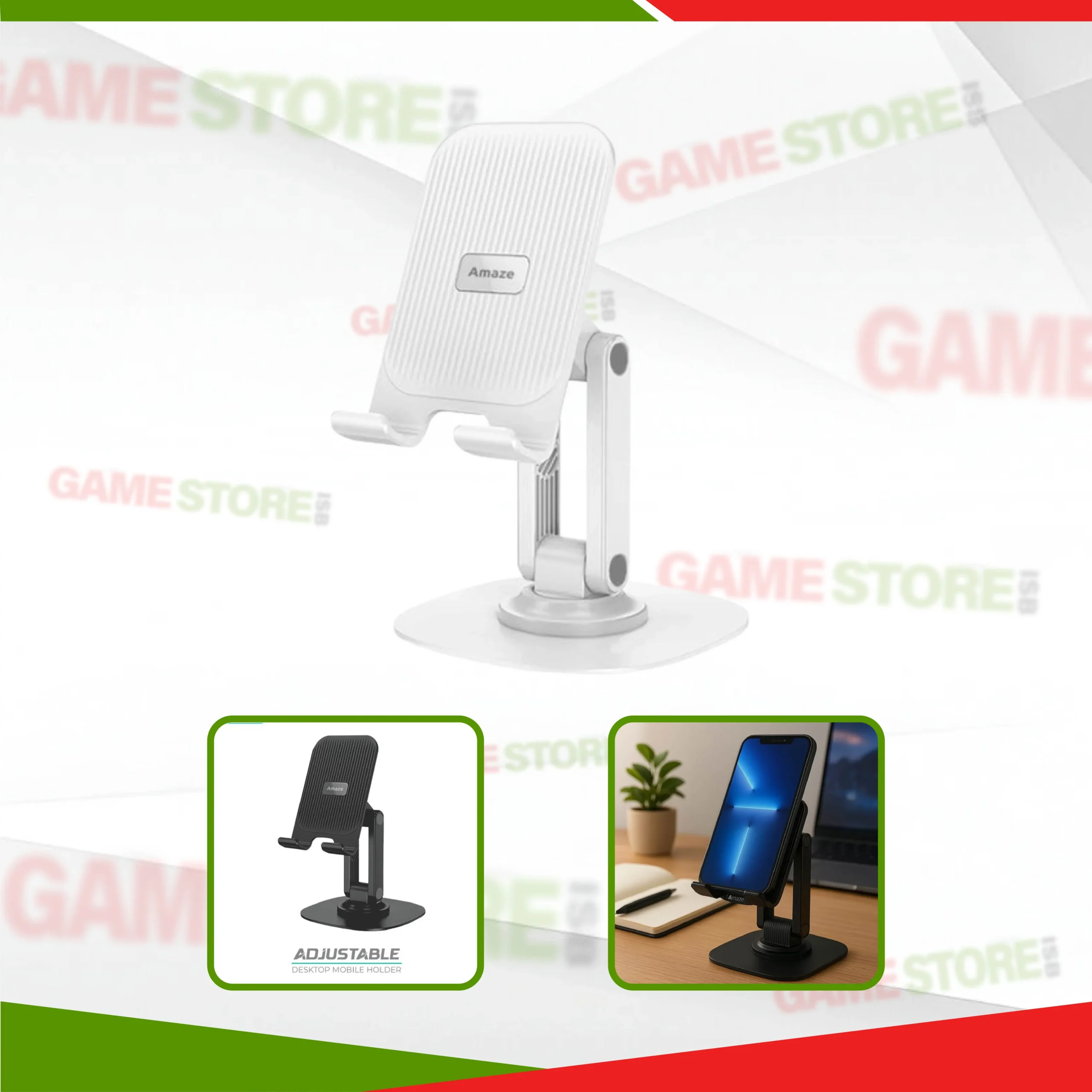 Foldable compact design of the Adjustable Desktop Mobile Holder A565