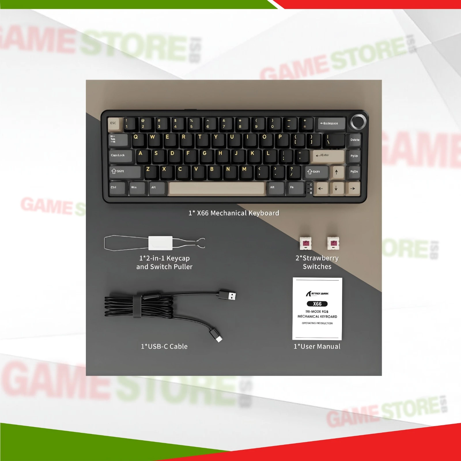 Attack Shark X66 Starry Black wireless gaming keyboard stable wireless connectivity