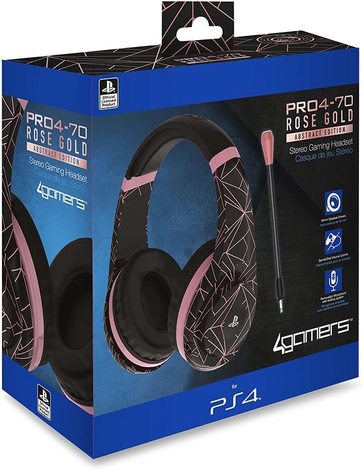 PRO4-70 Rose Gold stereo gaming headset by 4Gamers for PS4 in Pakistan