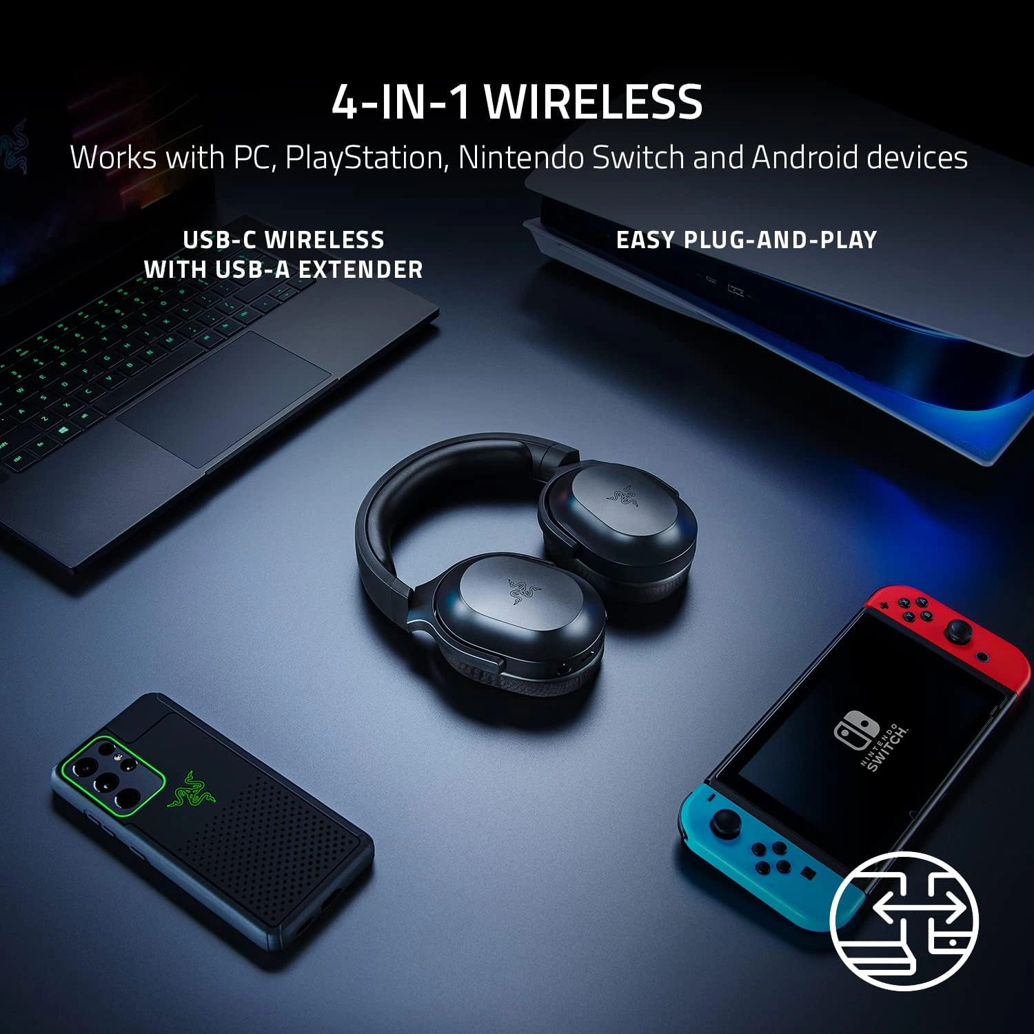 Razer Barracuda X wireless multi platform gaming headset in black