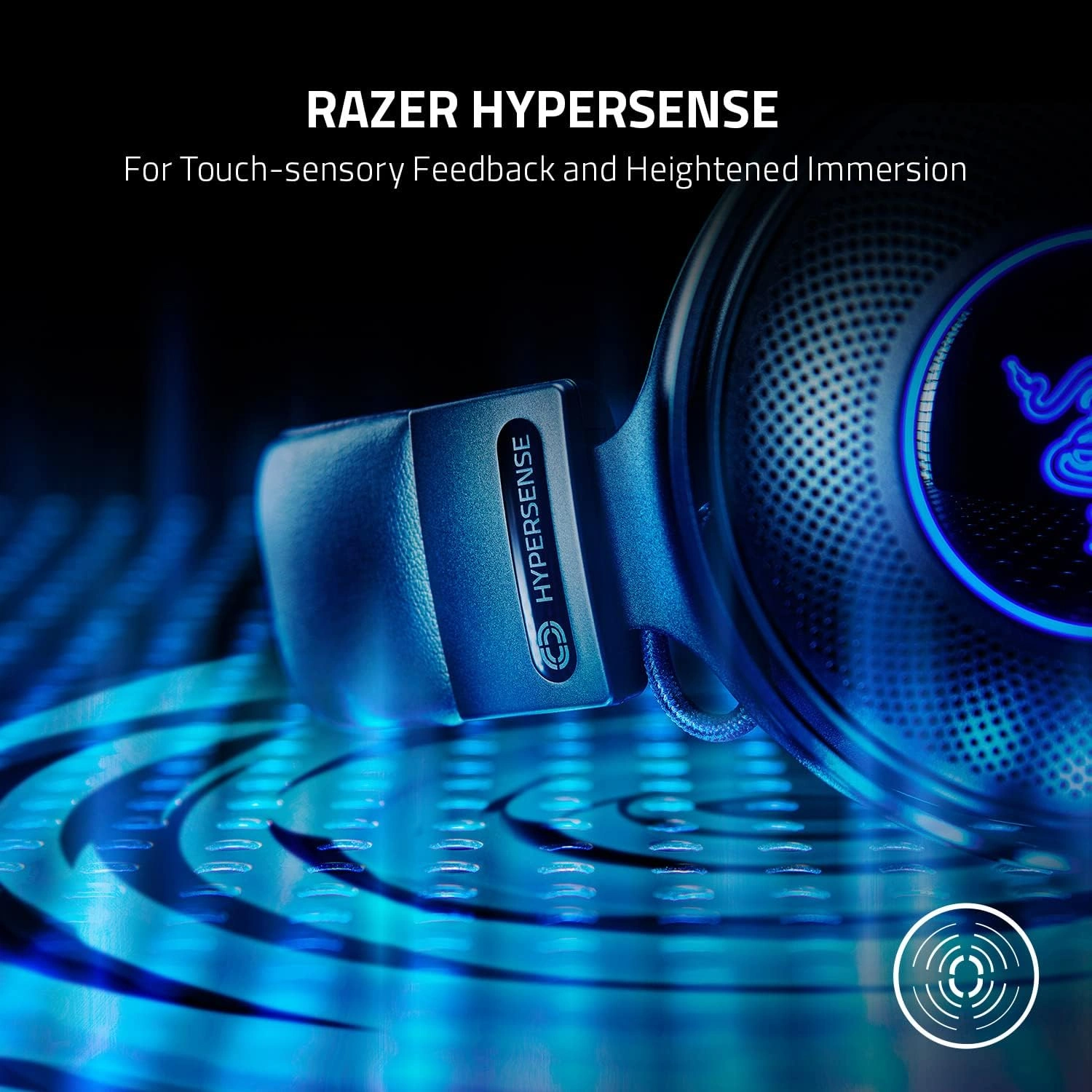 Razer Kraken V3 HyperSense haptic gaming headset with USB connector