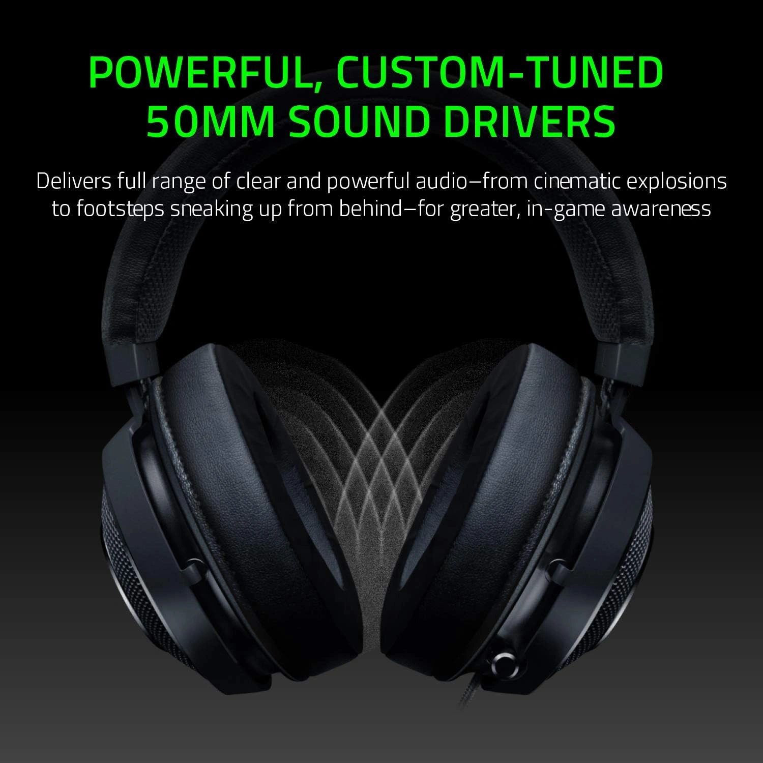 Razer Kraken Tournament Edition THX 7.1 surround sound gaming headset in black