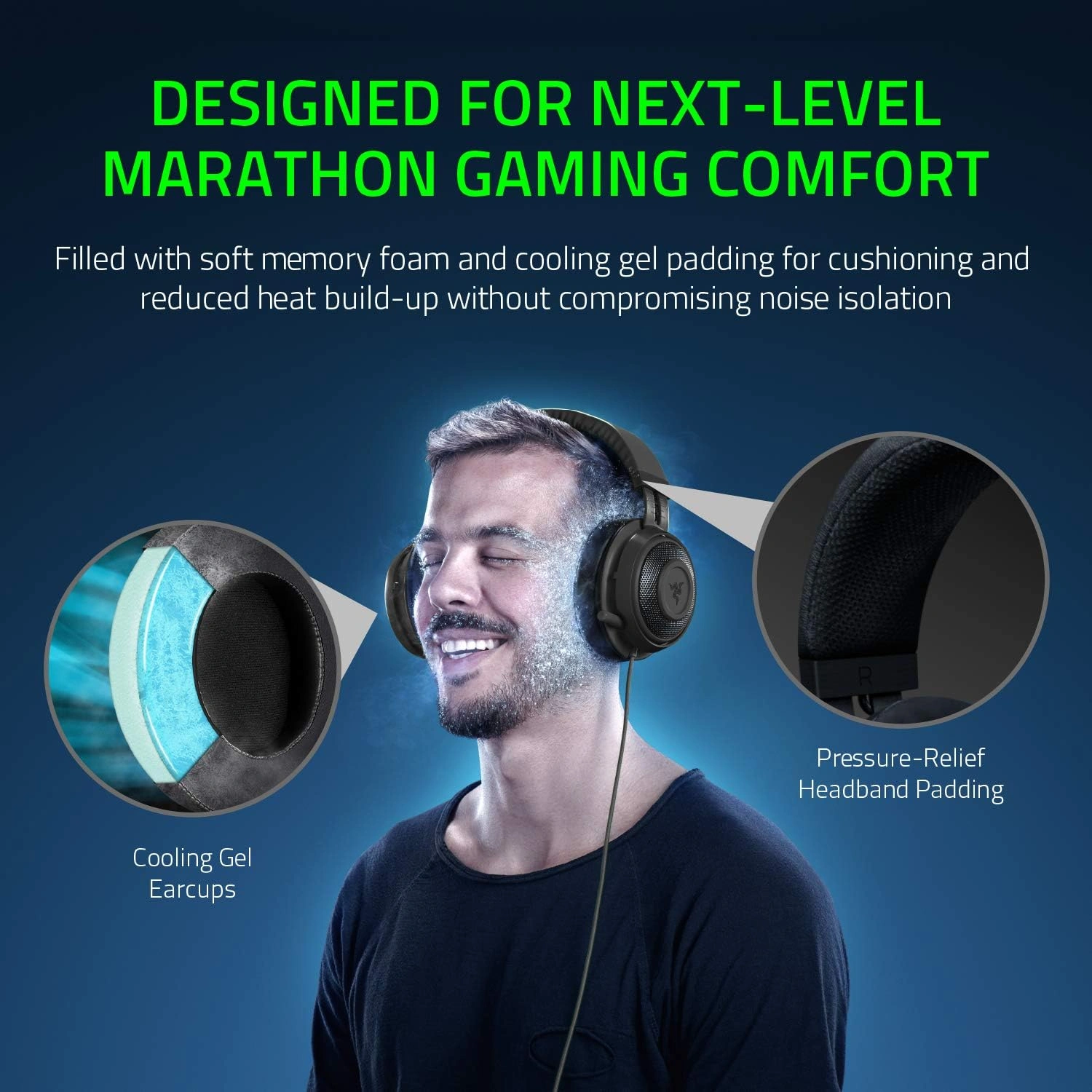 Razer Kraken Tournament Edition THX 7.1 surround sound gaming headset in black