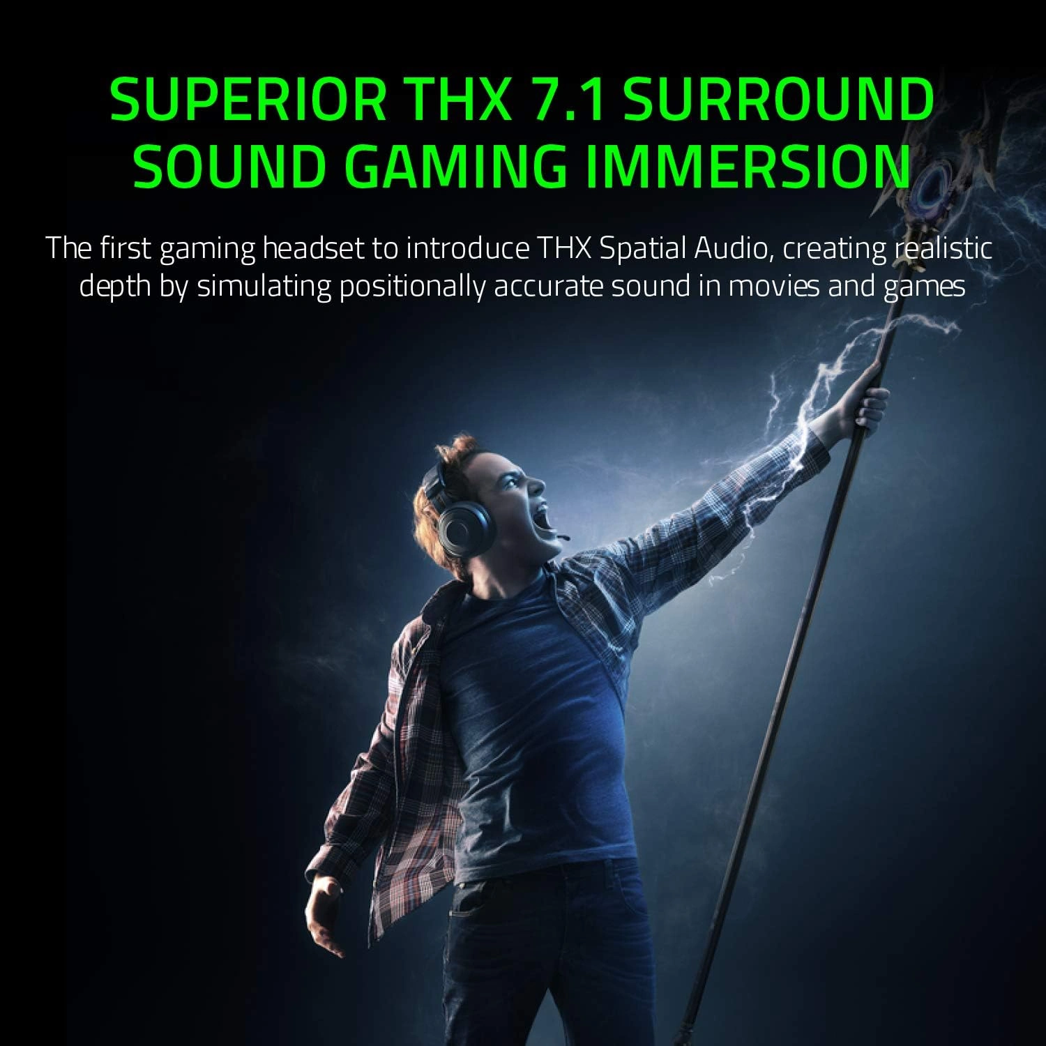 Razer Kraken Tournament Edition THX 7.1 surround sound gaming headset in black