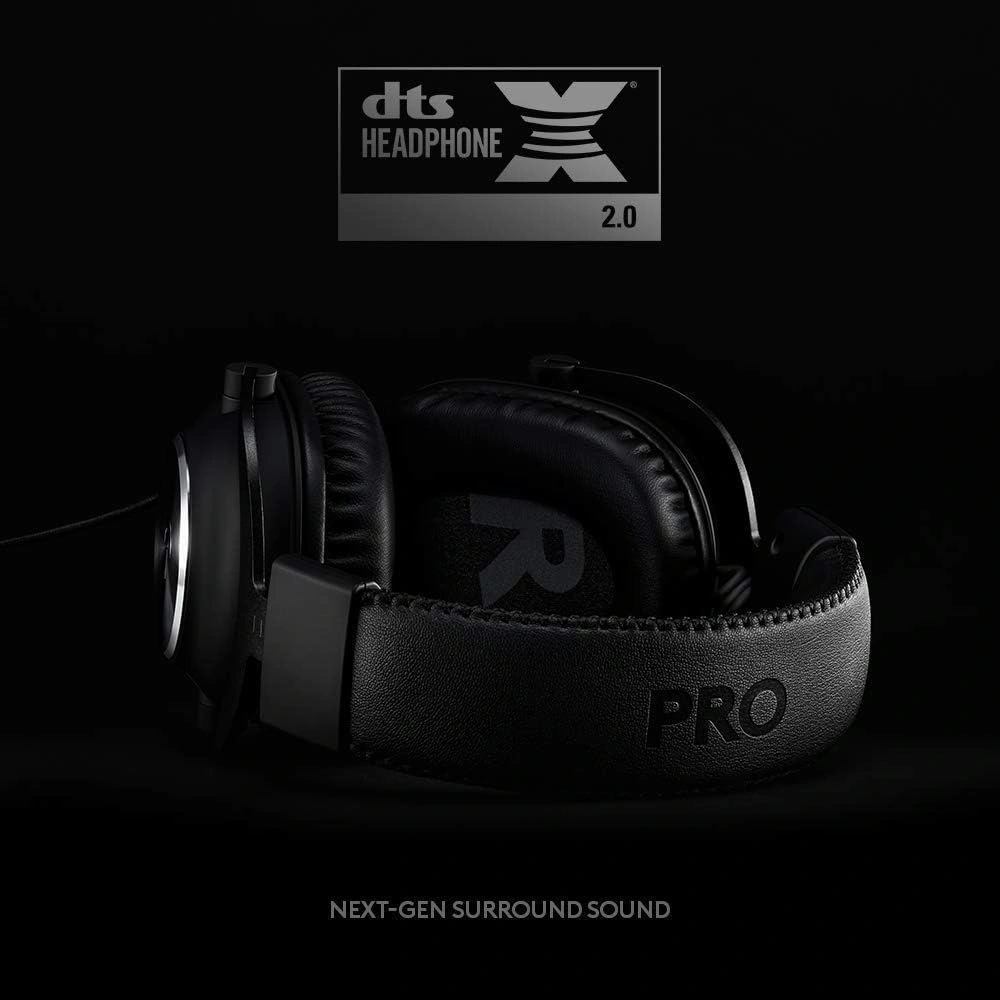 Logitech G Pro black gaming headset with detachable microphone, renewed