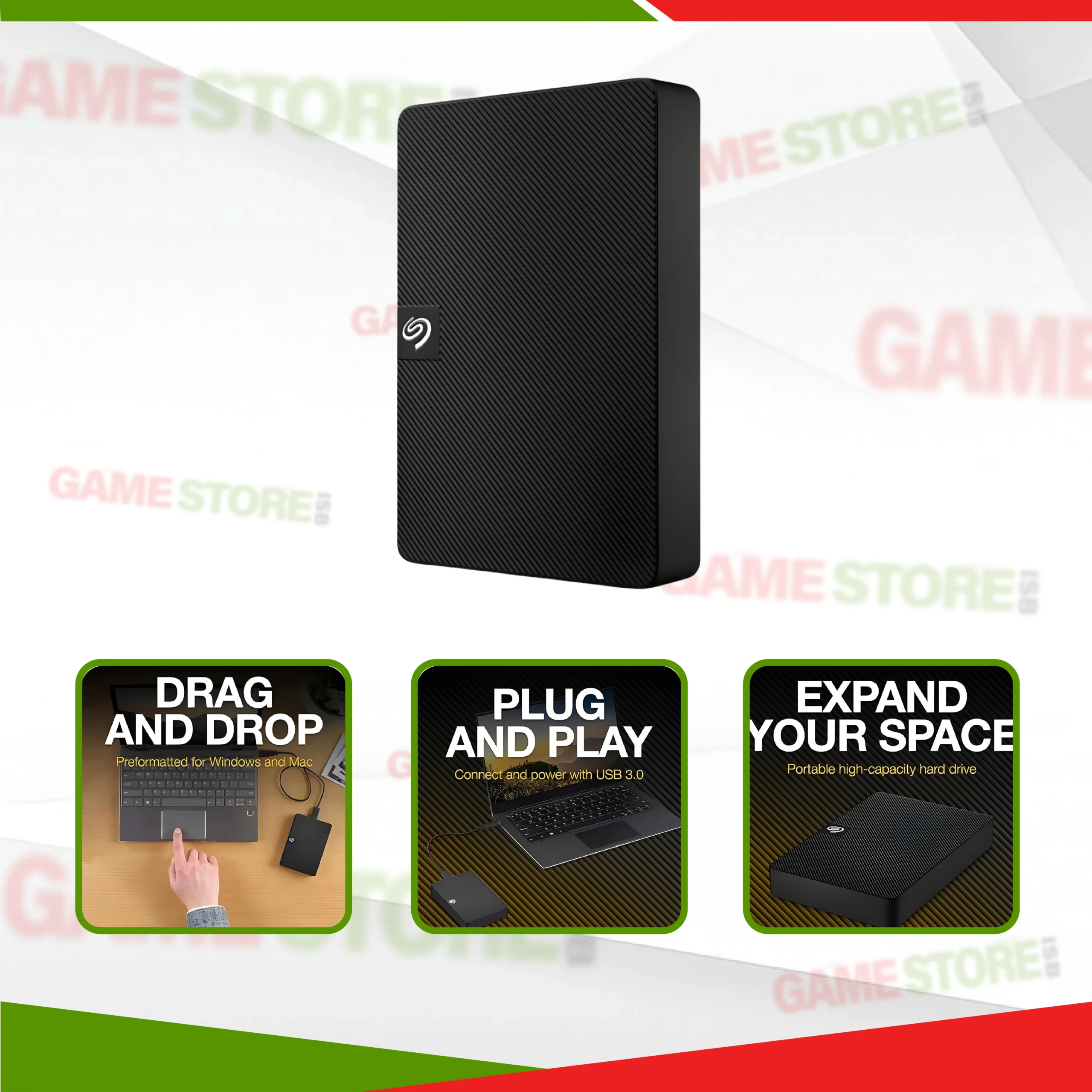 Seagate Expansion 1TB external hard drive USB 3.0 for PC and Mac