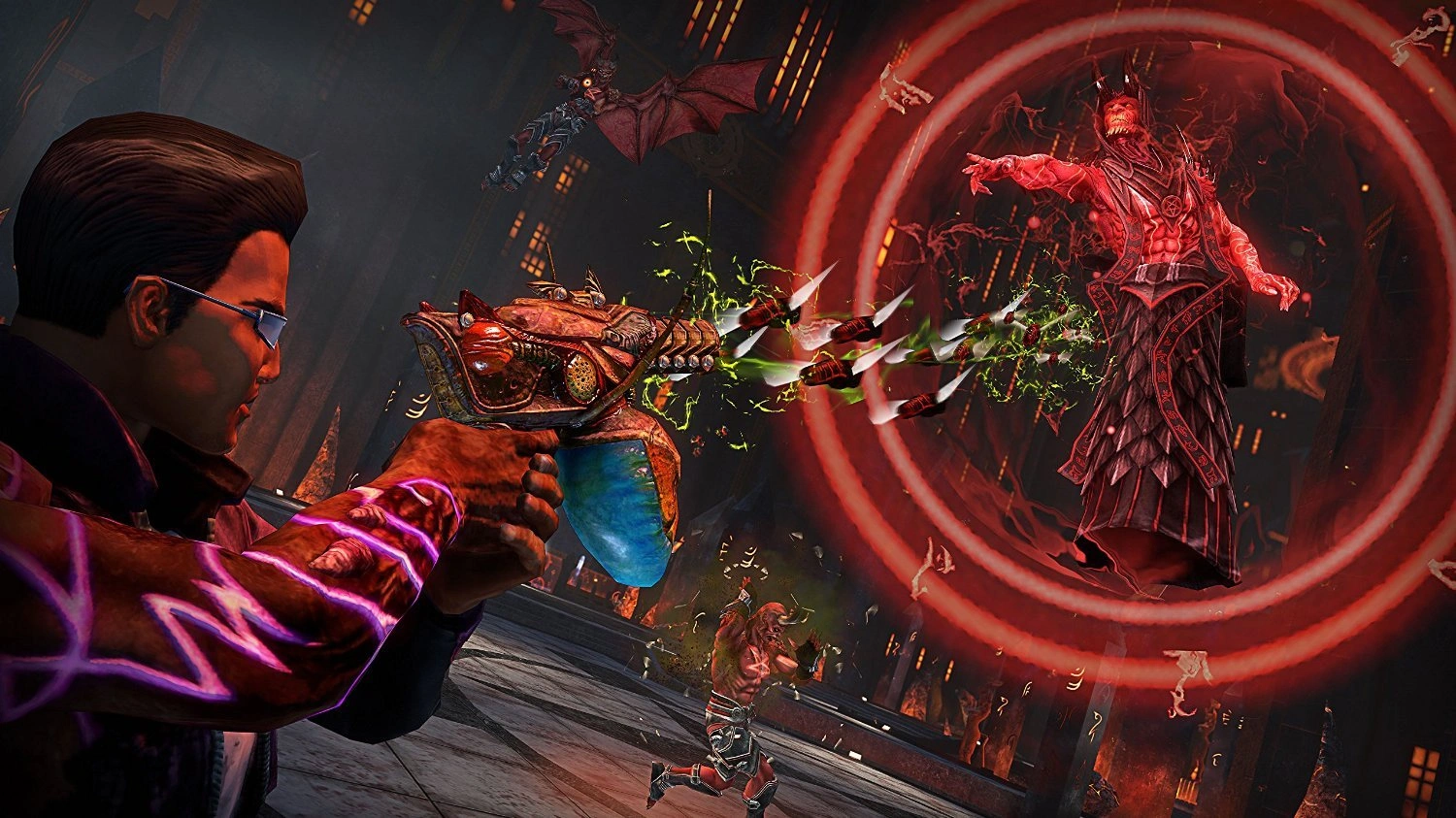 Saints Row 4 Re-Elected and Gat Out of Hell PS4 used game case cover art