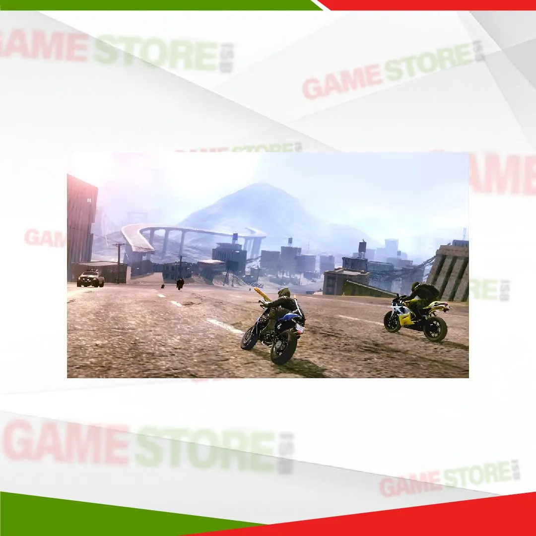 Motorcycle action game Switch career progression screen
