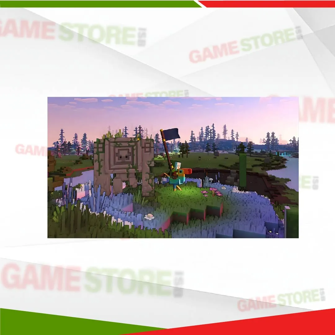 Minecraft Legends Switch gameplay battle scene