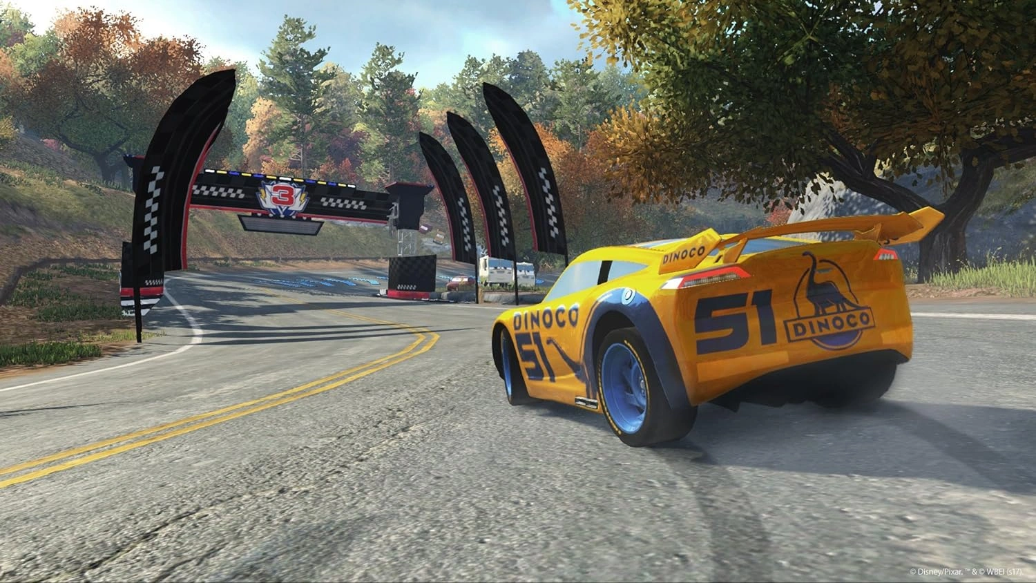 Cars 3 Driven to Win Nintendo Switch game box with Lightning McQueen leading a race on track