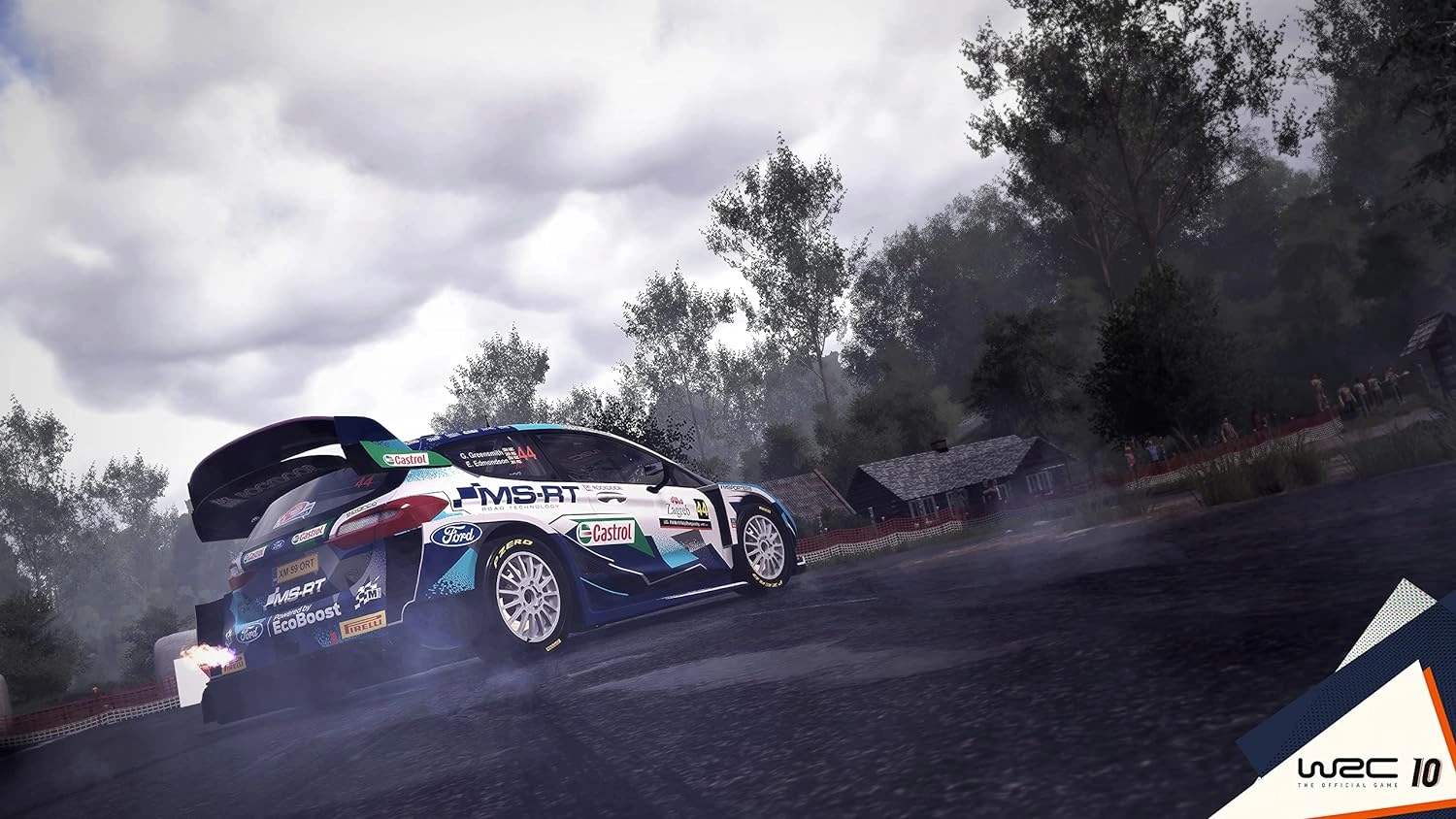 WRC 10 Nintendo Switch game box showing a rally car racing through a muddy forest stage