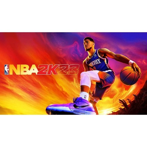 NBA 2K23 Nintendo Switch game box with Devin Booker on the cover in basketball action pose