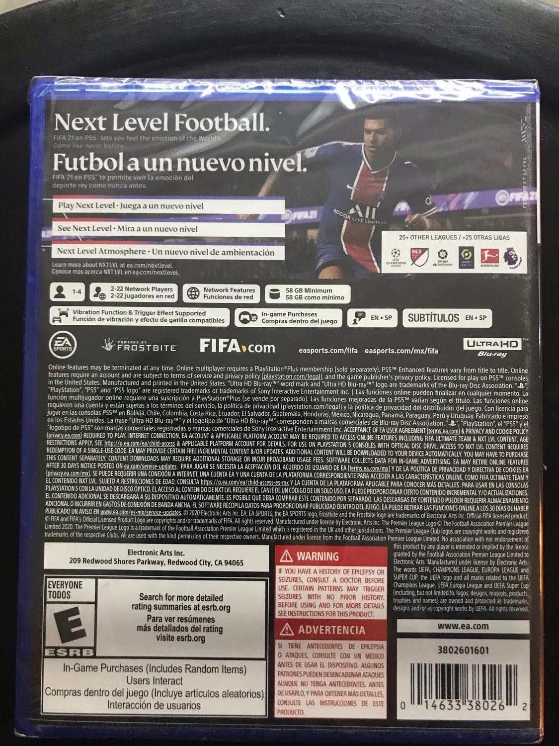 FIFA 21 Next Level Edition PS5 game box front cover