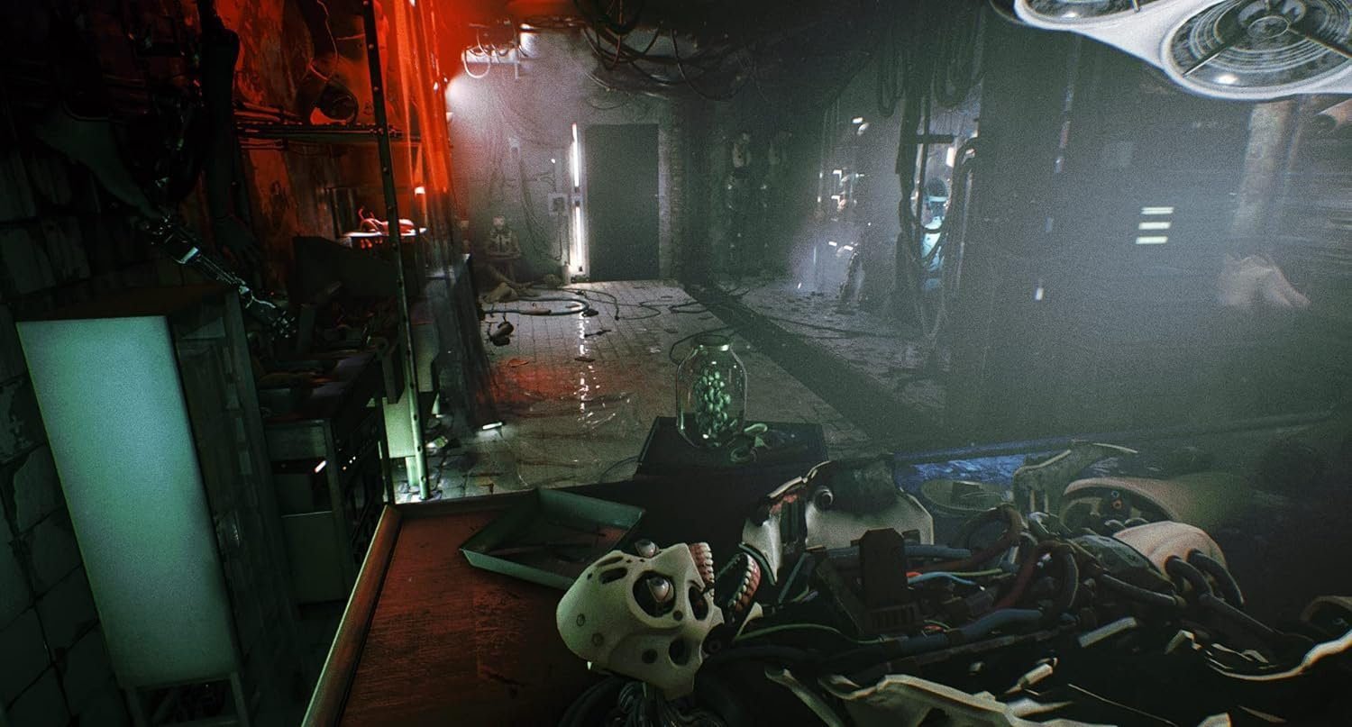 Observer System Redux PS5 game cover showing Daniel Lazarski in a dark neon-lit cyberpunk world - Observer PS5 Cyberpunk Horror Game