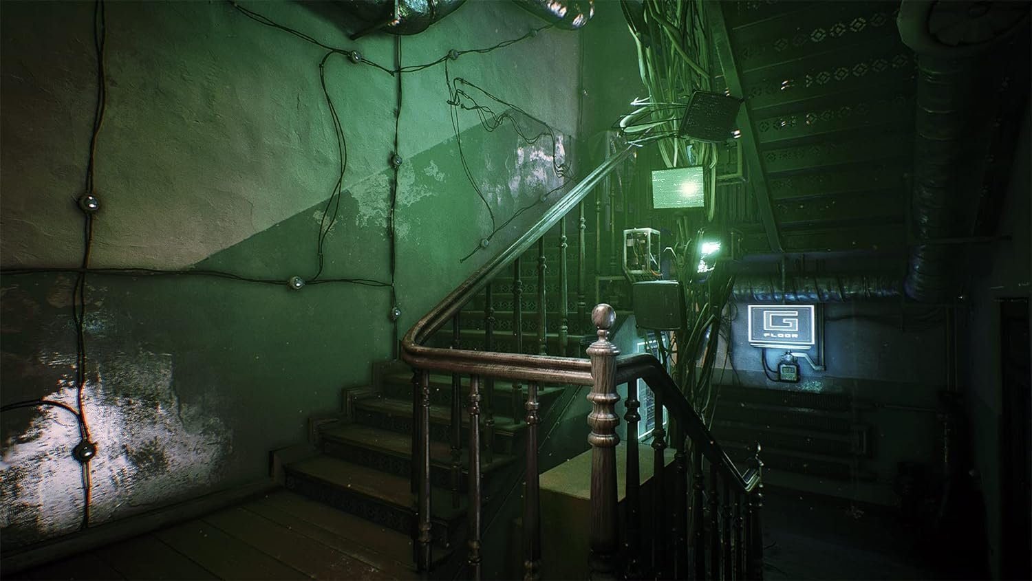 Observer System Redux PS5 game cover showing Daniel Lazarski in a dark neon-lit cyberpunk world - Observer PS5 Cyberpunk Horror Game