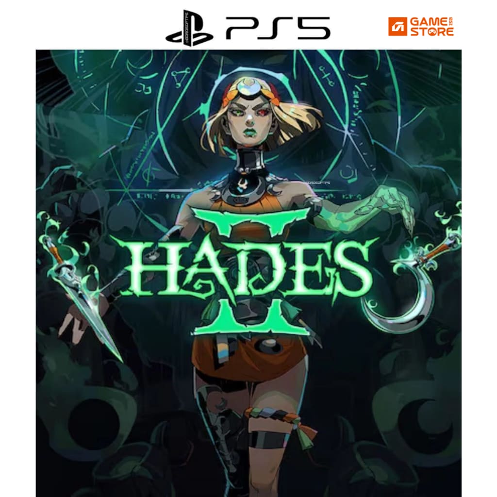 Hades II PS5 game cover showing Melinoe fighting through the Underworld