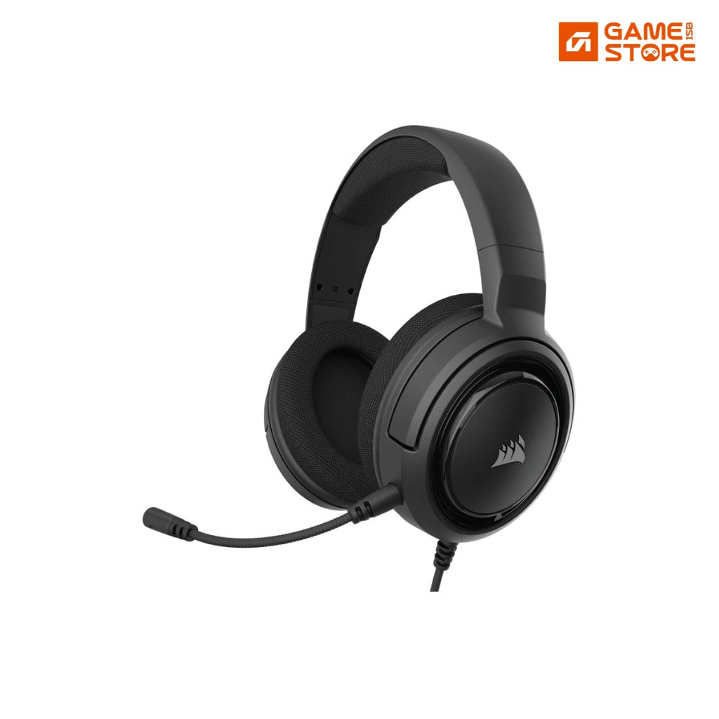 Corsair HS35 stereo gaming headset in carbon black with memory foam earcups, best gaming headset price in Pakistan