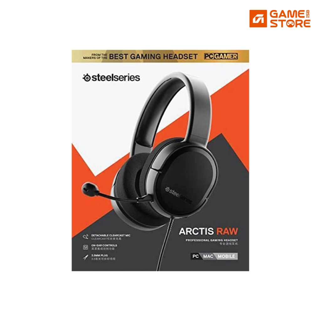 SteelSeries Arctis Raw wired gaming headset with black suspension headband design