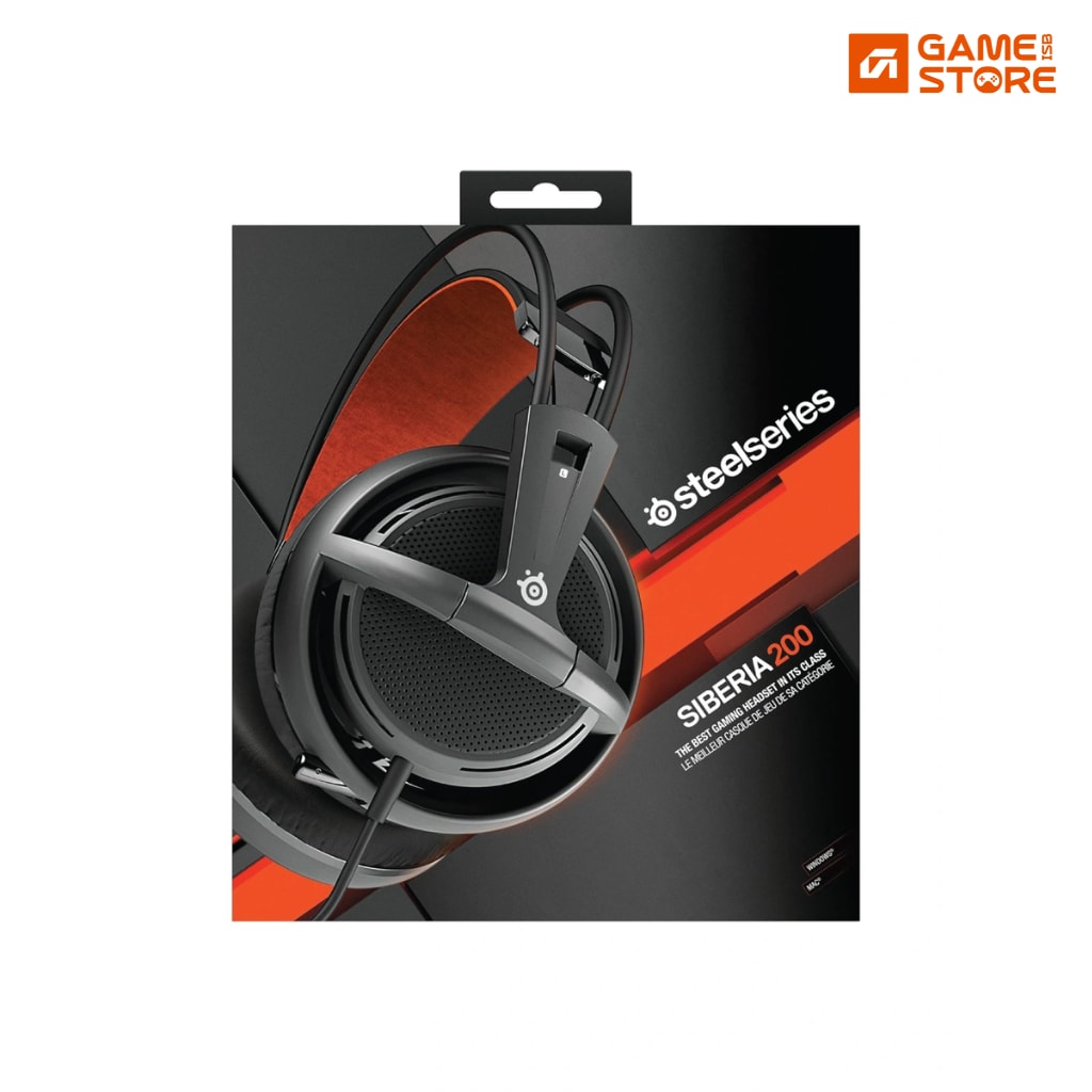 SteelSeries Siberia 200 black wired gaming headset with suspension headband