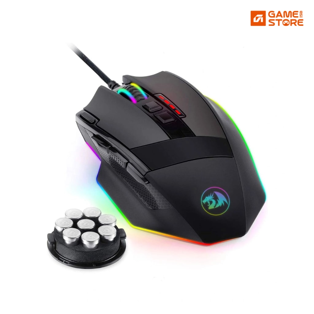 Redragon M801 MMO gaming mouse with RGB backlight and weight tuning set, gaming mouse price in Pakistan