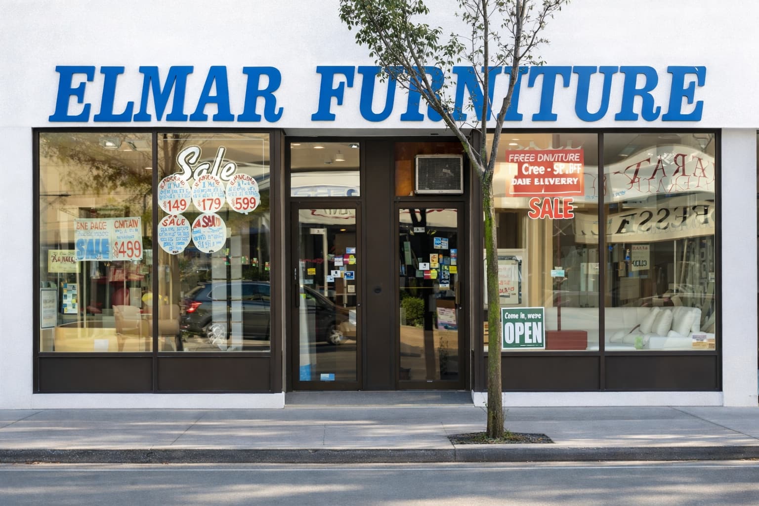 Elmar Furniture storefront on Lake Shore Blvd