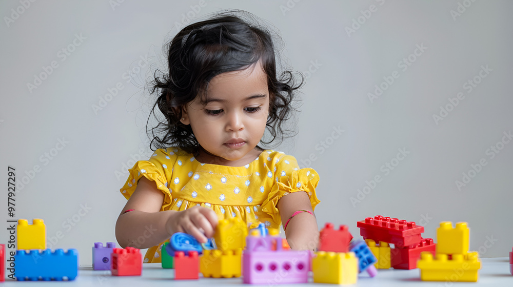Kindergarten - Children learning with blocks