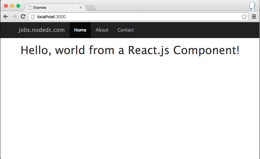 bootstrapped hello react