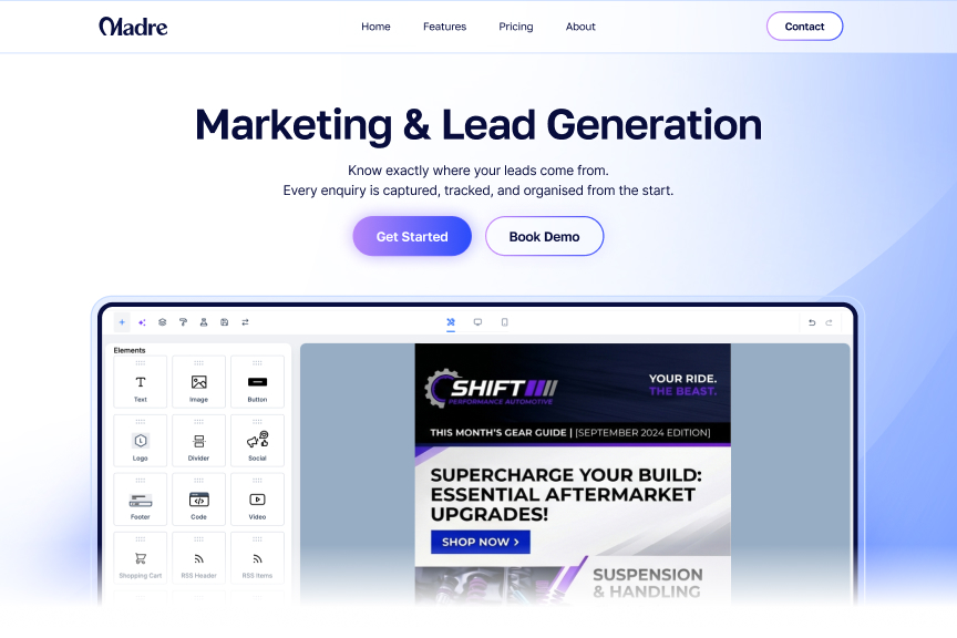 Marketing website page