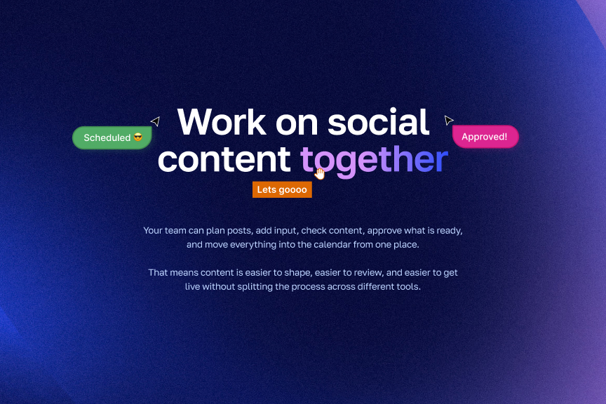 Social media website page