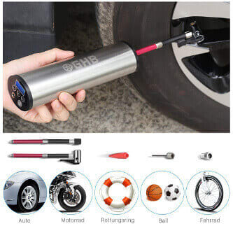 Handlicher Auto Kompressor mit 12V-Akku von GHB bei Amazon ansehen Auto Kompressor von GHB.