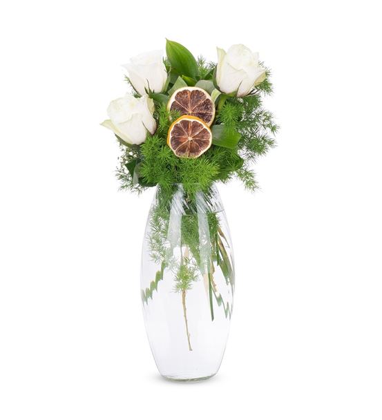 3 States of Purity Beyaz Gül Aranjmanı