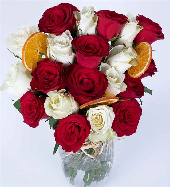 Carignan Serisi Mixed Kırmızı Beyaz Güller Tasarım - hover