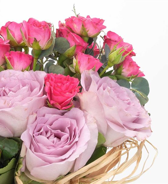 Cascais Serisi Pembe Çardak Lila Gül Aranjmanı-thumb-3