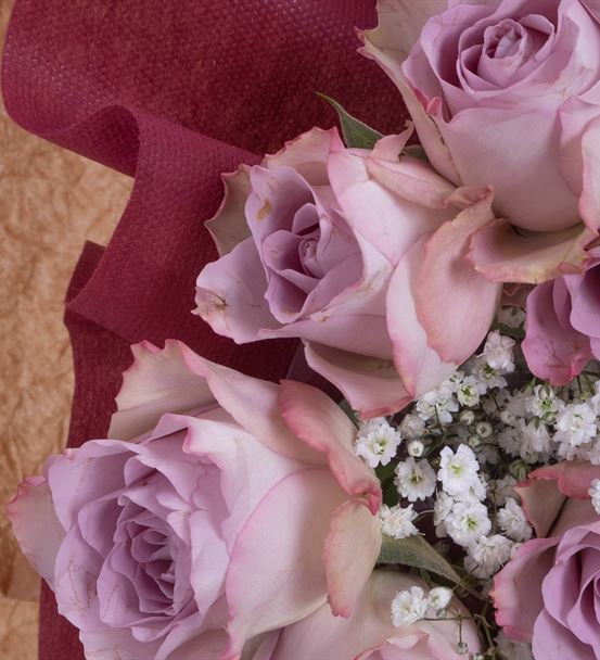 Lovable Kalpli Lilarenk Gül Tasarım Buketi-thumb-2