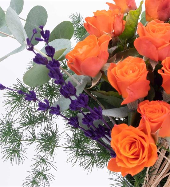 Morcote Beauty Turuncu Kırmızı Gül Aranjmanı-thumb-3