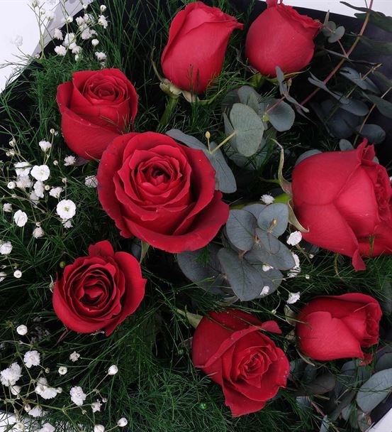 Seni Seviyorum 9 Kırmızı Gül Buketi - hover