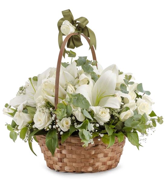 Varano Sepette Beyaz Lilyum ve Beyaz Güller