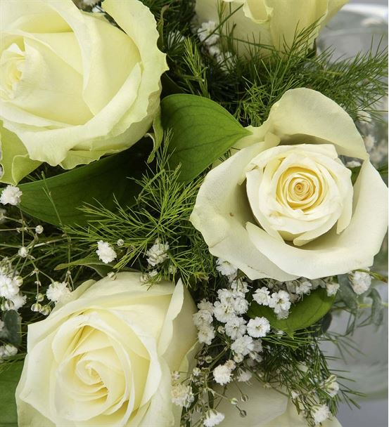 Zarif Vazoda 11 Beyaz Güller Aranjmanı - hover