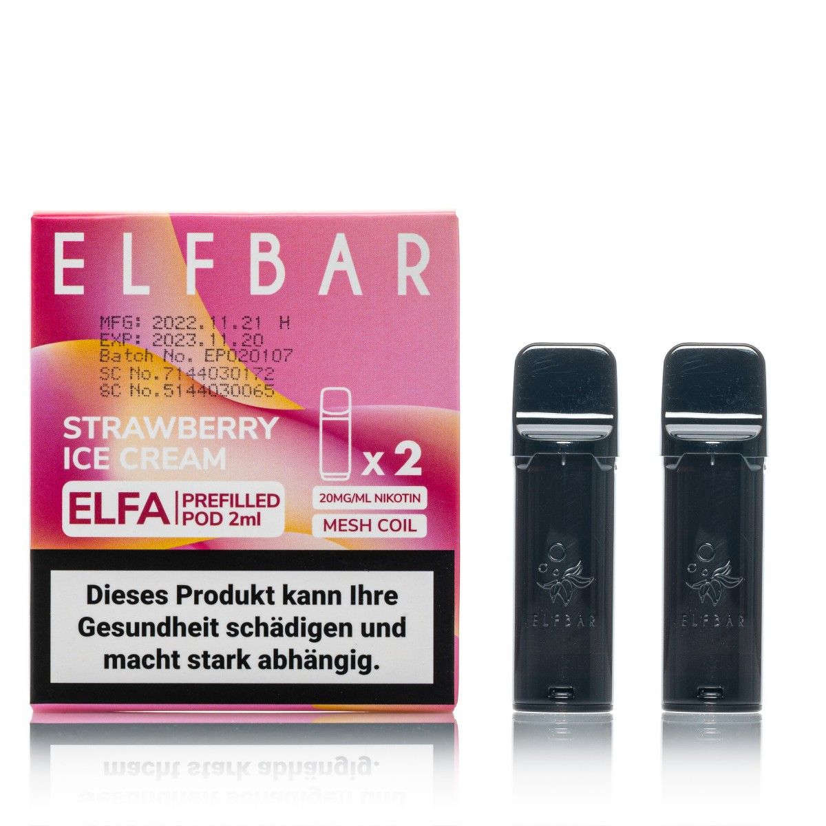 ELFBAR ELFA - 2ml Pods, Strawberry Ice Cream