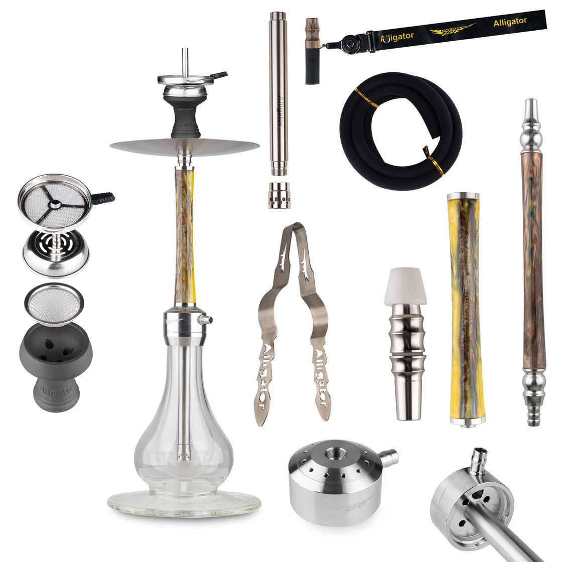 Alligator Professional Shisha Edelstahl Gelb